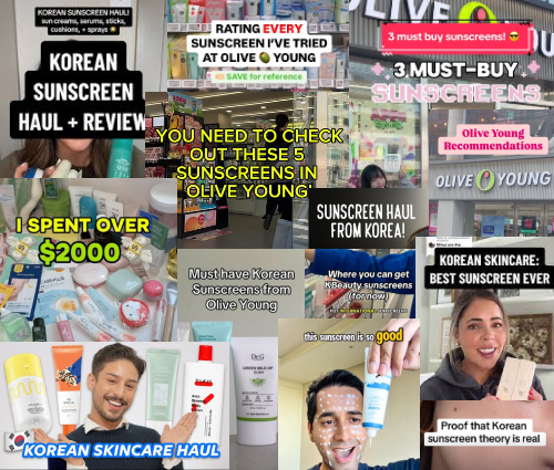 Sunscreen hauls, sunscreen tourism, buying sunscreens from Olive Young Korea, what to buy when you're in Korea